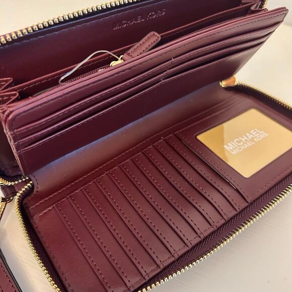 Michael Kors jet set large continental wallet oxblood - Picture 4 of 4